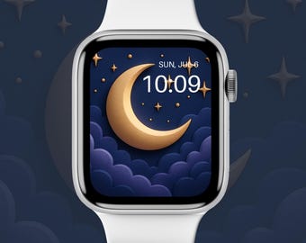 Galaxy Apple Watch Wallpaper | Celestial Night Sky Watch Face | Digital Download Backgrounds