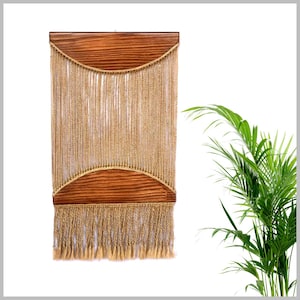 Rustic Jute Rope Wall Hanging: Painted Wood Boho Nautical Decor