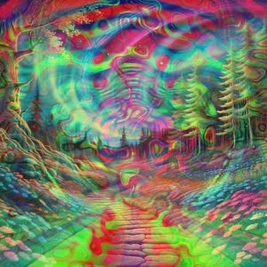 Large Multicoloured Mystical Forest Tapestry Vibrant Aura