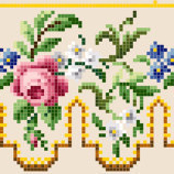 Rose panel. Cross stitch pattern PDF. Instant download.