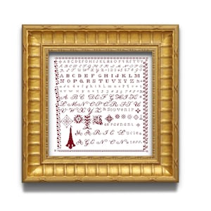 Marie Agenon 1899, cross stitch sampler. Instant download.