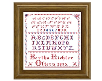 Bertha Richter Oltern. Cross stitch pattern. Instant download PDF.