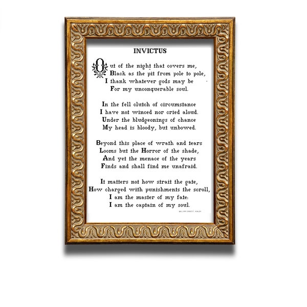 Invictus -  Cross stitch pattern PDF. Instant download