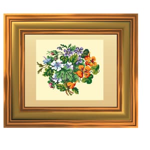 Forest posie- cross stitch chart. Instant download PDF.