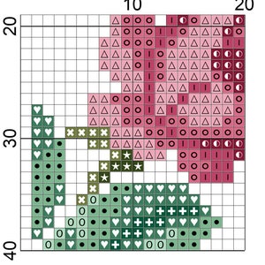 Croix et roses. Motifs de bordure répétitifs. Modèle de point de croix. PDF à télécharger instantanément. image 4