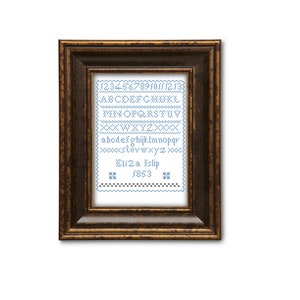 Eliza Islip. Cross stitch sampler. Instant download PDF.
