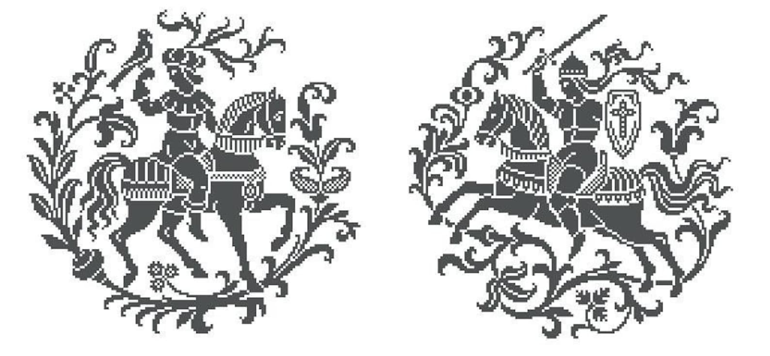 5 Knights Cross Stitch Pattern. Instant Download PDF. Etsy