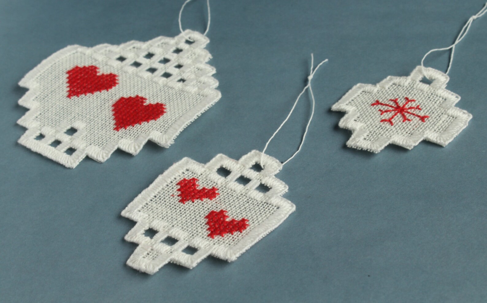 4 X Christmas Hardanger Drop Ornaments. Instant Download PDF Etsy Norway