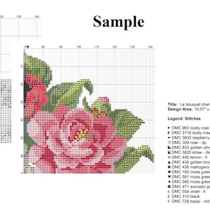 Colorful bouquet. Cross stitch pattern. Instant download PDF. image 3