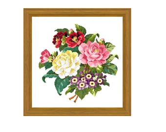 Le bouquet charmant. Cross stitch pattern PDF. Instant download.