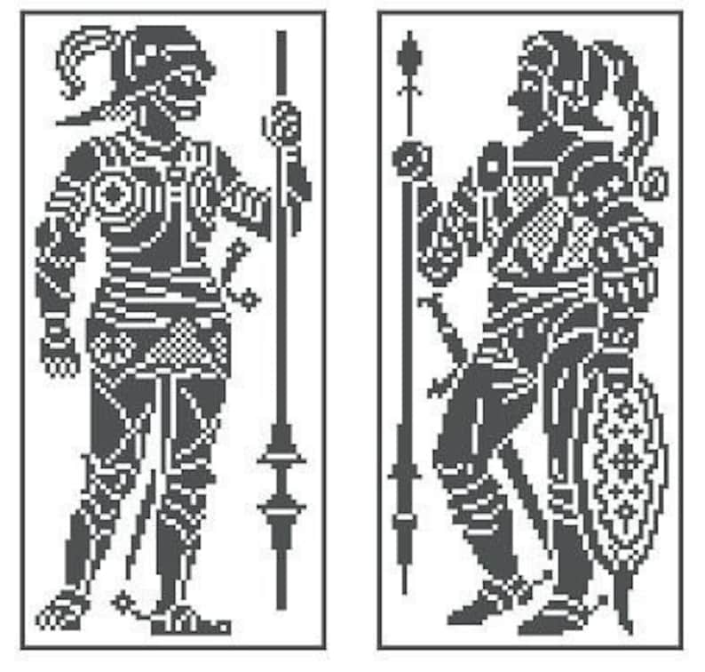 5 Knights Cross Stitch Pattern. Instant Download PDF. Etsy