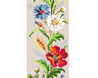 Les fleurs des champs. Cross stitch pattern. Instant download PDF.