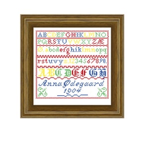 Anna Ødegaard. Cross stitch pattern. Instant download PDF. image 1