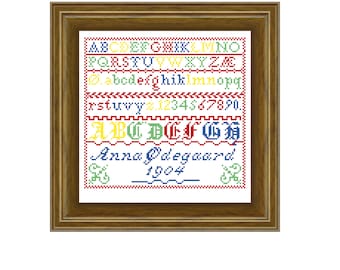 Anna Ødegaard. Cross stitch pattern. Instant download PDF.