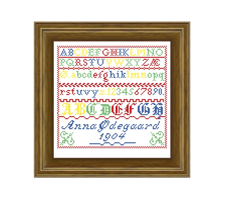 Anna Ødegaard. Cross stitch pattern. Instant download PDF. image 1