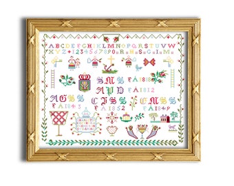 ドイツのサンプラー 1806 | クロスステッチパターン | アンティーク