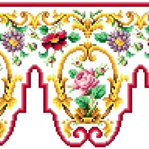 Sajou rose panel 1 and 2 Cross stitch pattern . Instant download PDF image 1