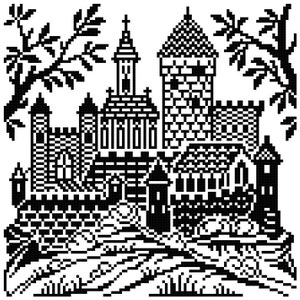 Castle 1. cross stitch pattern. Instant download PDF.