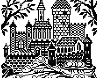 Castle 1. cross stitch pattern. Instant download PDF.