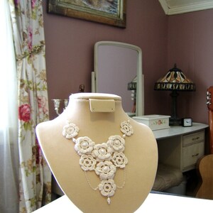 SALE. An Irish rose.... crochet jewelry pattern. Instant download PDF. image 3