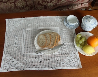 Daily bread.  Filet crochet, and cross stitch pattern. PDF. Instant download.