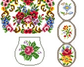 Odds and ends floral x 3 charts - Cross stitch pattern PDF. Instant download.