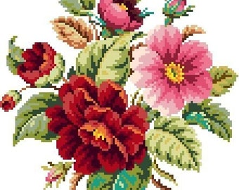 Small bouquet. Cross stitch pattern. instant download PDF