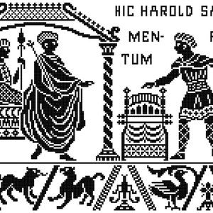 Bayeux 1 - cross stitch / filet crochet pattern. Instant download PDF