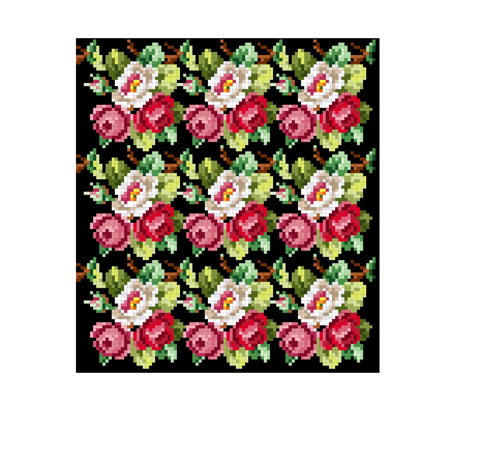 Pretty Rose Pattern. Cross Stitch Pattern. Instant Download PDF. - Etsy