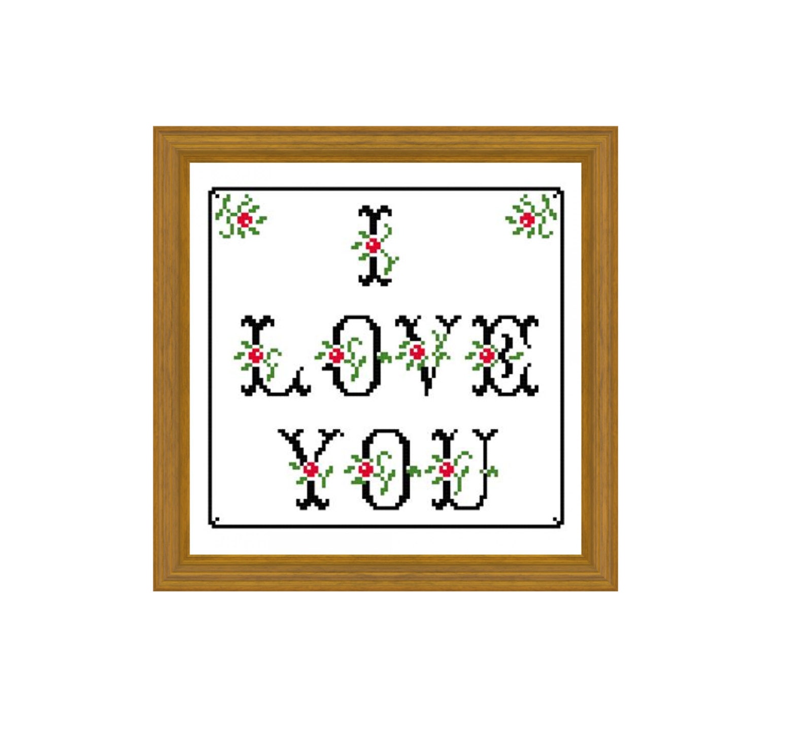 I Love You Easy Cross Stitch Pattern . Instant Download PDF Etsy