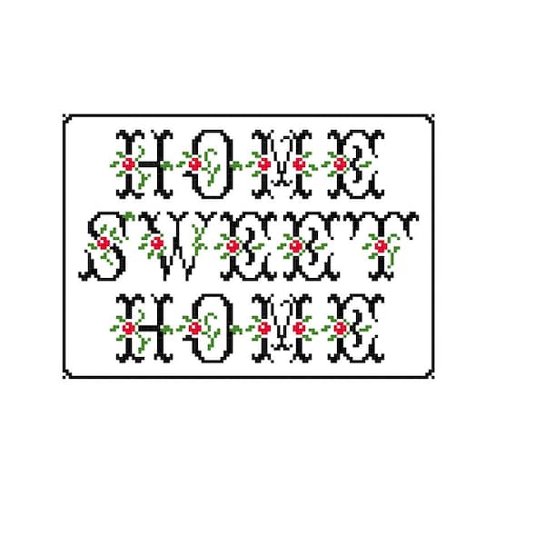 Home Sweet Home - Cross stitch pattern. Instant download PDF.