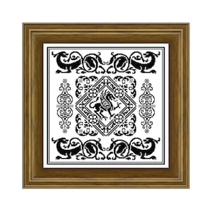 Gothique-  cross stitch pattern, filet crochet pattern. Instant download PDF.