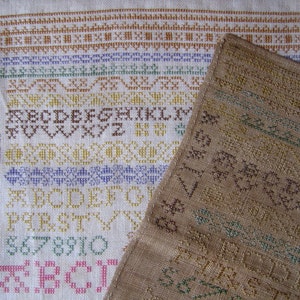 1748 sampler reproduction, cross stitch pattern PDF