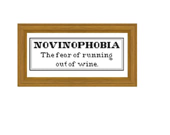 Cross stitch funny pattern. Novinophobia - Instant download PDF