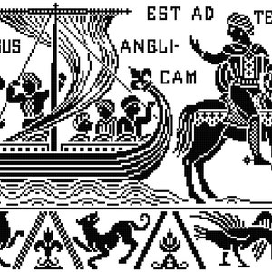 Bayeux 2 - Patrón de punto de cruz/crochet de filete. Descarga instantánea en PDF.