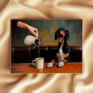 Whimsical Dog Art Print Funny Dog Wall Decor Vintage Pet Poster Printable Dog Poster Funny Animal Artwork Digital Dog Lover Gift Decor
