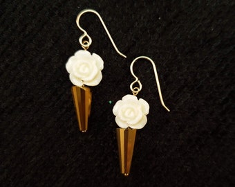 Rose and Gold Earrings