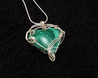 Malachite Heart Pendant