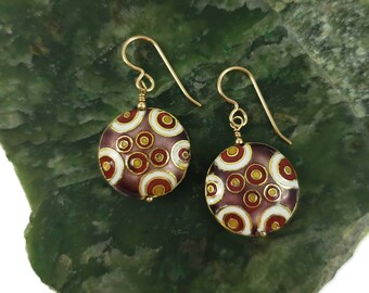 Cloisonne Disc Earrings