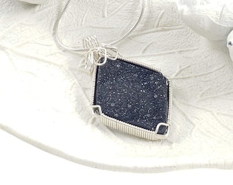 Druzy Quartz and Sterling Silver Pendant