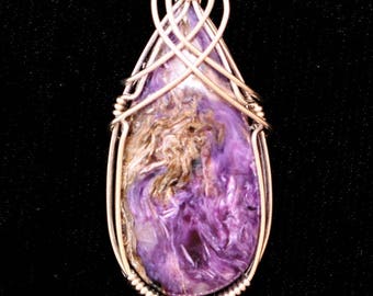 Charoite and Sterling Silver Pendant