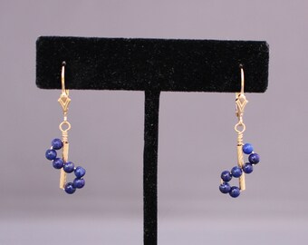 Lapis Lazuli Gold-filled Wire-wrapped Swirl Earrings