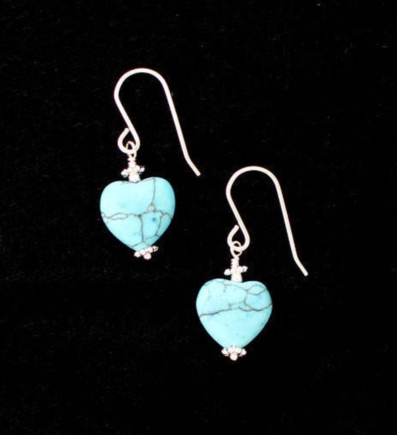Howlite Heart Earrings image 1