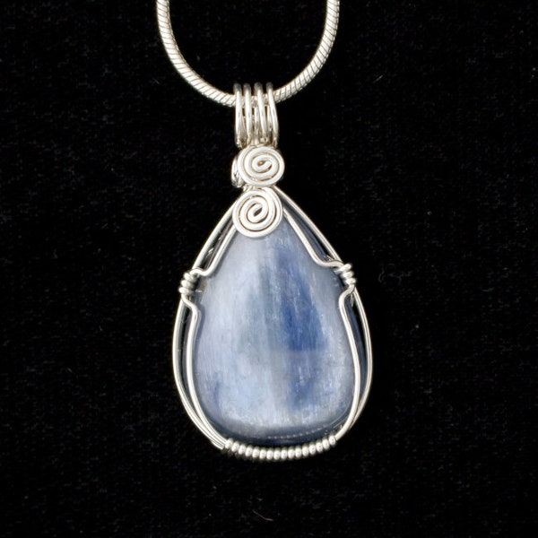 Wire-wrapped Kyanite Pendant