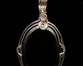 Wire Wrapped Black Onyx Pendant