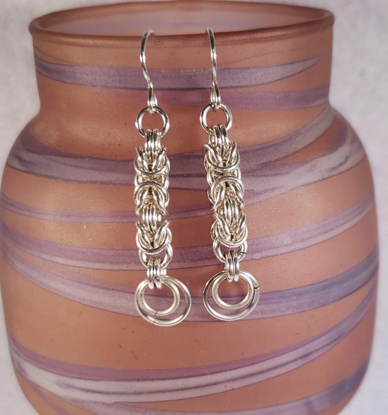 Byzantine Chain Maille Earrings image 1