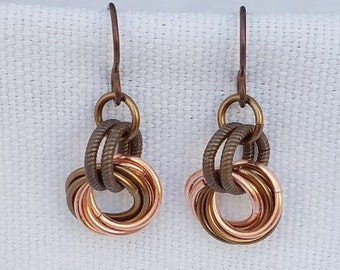 Antiqued Copper and Bronze Earrings