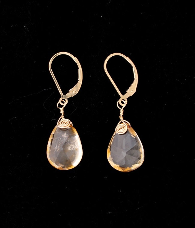 Wire Wrapped Citrine Earrings image 3