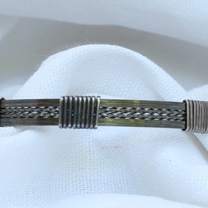 Wire Wrapped Patina Sterling Silver Bangle