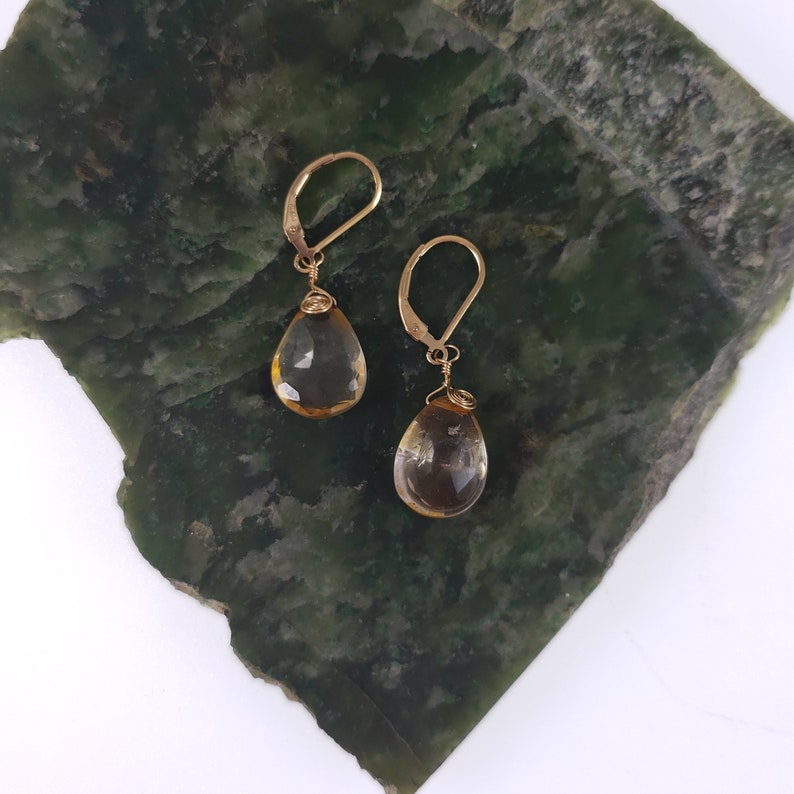 Wire Wrapped Citrine Earrings image 4